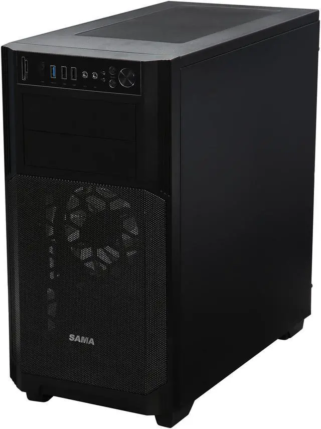 Alt view image 3 of 9 - Sama Maxcool-BK-15LEDLight Black USB 3.0 Micro-ATX Mid Tower Gaming Computer Case with 3 x Red 15LED Light Fans (Pre-installed), Fan Controller and Card Reader
