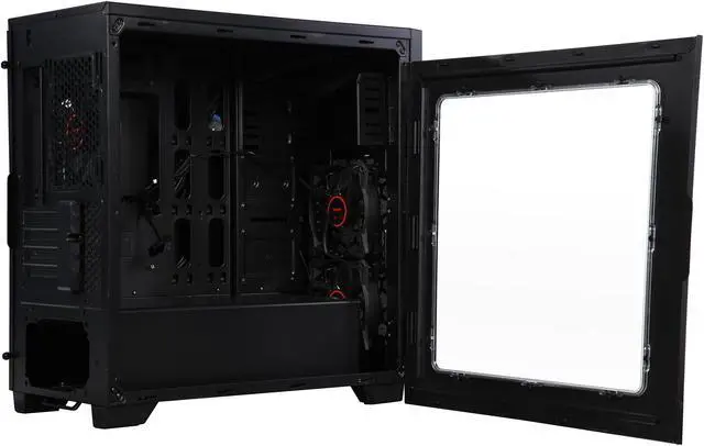 Alt view image 5 of 9 - Sama Maxcool-BK-15LEDLight Black USB 3.0 Micro-ATX Mid Tower Gaming Computer Case with 3 x Red 15LED Light Fans (Pre-installed), Fan Controller and Card Reader