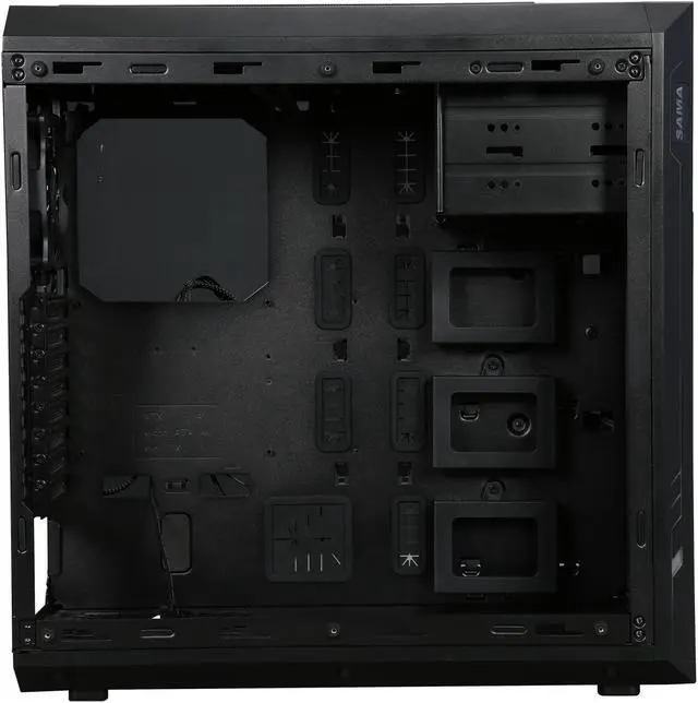 Alt view image 6 of 10 - Sama Ark Black ATX Full Tower Dual USB3.0 Gaming Computer Case w/ Build-in 3 x RGB LED Fan (7 Color Changeable in 3 modes), Card Reader and Fan Controller