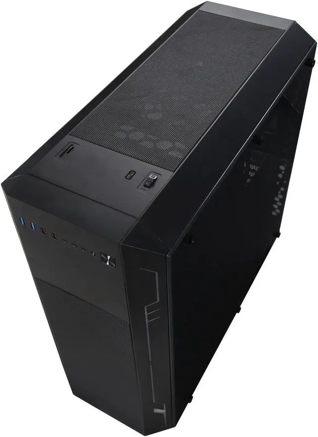 Alt view image 8 of 10 - Sama Ark Black ATX Full Tower Dual USB3.0 Gaming Computer Case w/ Build-in 3 x RGB LED Fan (7 Color Changeable in 3 modes), Card Reader and Fan Controller