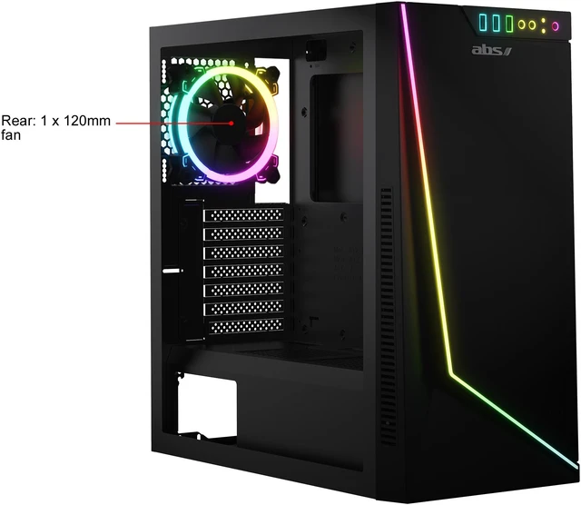 Alt view image 5 of 13 - Gamdias ARGUS M1 Black SPCC / ABS / Tempered Glass ATX Mid Tower Computer Case