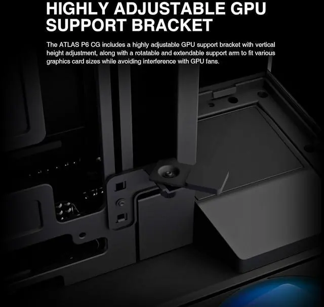 Alt view image 10 of 17 - GAMDIAS Atlas P6 CG Mid-Tower Gaming PC, Mini-ITX, Micro-ATX, and ATX, 4x120mm PWM ARGB Fans, Curved Tempered Glass Panoramic Design, Modular Tool Free, Type-C Ready, 425mm GPU Support