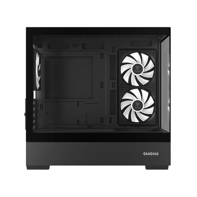 Alt view image 4 of 9 - GAMDIAS ATLAS E5M GPU-Airflow Micro-ATX Case (400mm GPU Ready!) & HELIOS P1-650G 650W 80+ Gold PSU Combo Starter Kit.