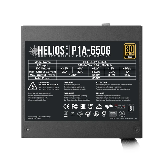Alt view image 9 of 9 - GAMDIAS ATLAS E5M GPU-Airflow Micro-ATX Case (400mm GPU Ready!) & HELIOS P1-650G 650W 80+ Gold PSU Combo Starter Kit.