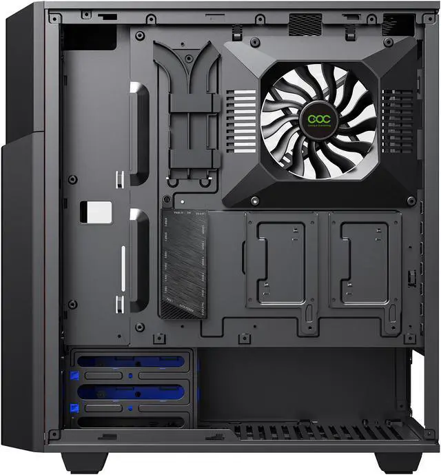 Alt view image 11 of 17 - GAMEMAX Contac COC BG Black / Grey Steel / Tempered Glass ATX Mid Tower Computer Case