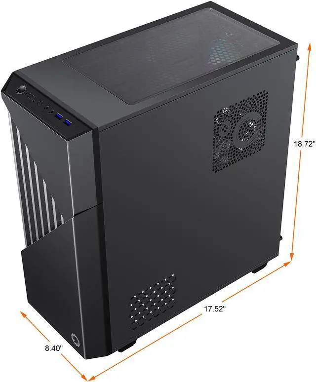 Alt view image 8 of 17 - GAMEMAX Contac COC BG Black / Grey Steel / Tempered Glass ATX Mid Tower Computer Case