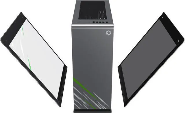 Alt view image 11 of 20 - GAMEMAX Vega Pro Black / Grey Steel / Tempered Glass ATX Full Tower Computer Case