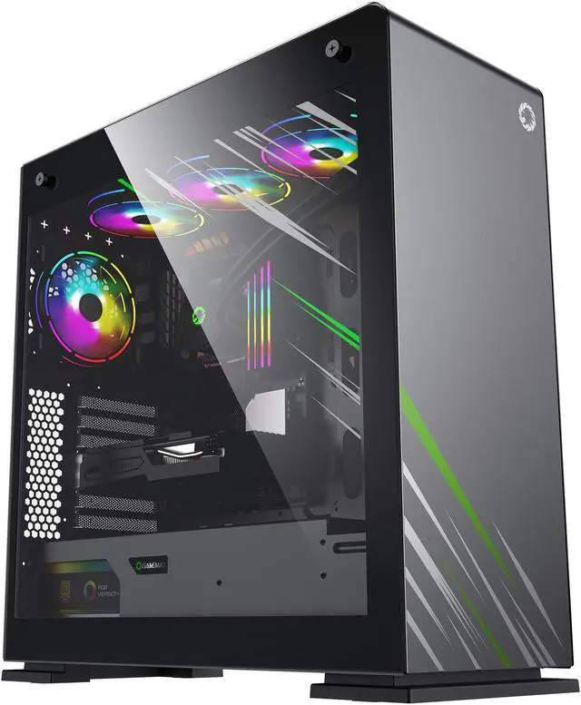 Alt view image 5 of 20 - GAMEMAX Vega Pro Black / Grey Steel / Tempered Glass ATX Full Tower Computer Case