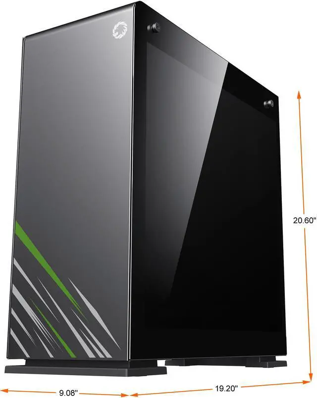 Alt view image 4 of 20 - GAMEMAX Vega Pro Black / Grey Steel / Tempered Glass ATX Full Tower Computer Case