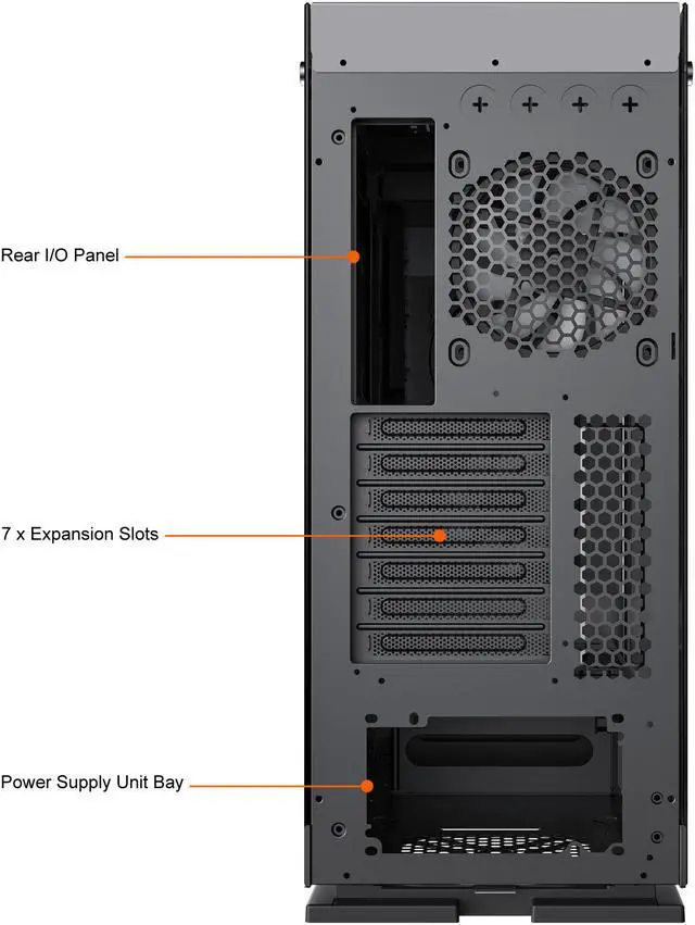 Alt view image 15 of 20 - GAMEMAX Vega Pro Black / Grey Steel / Tempered Glass ATX Full Tower Computer Case