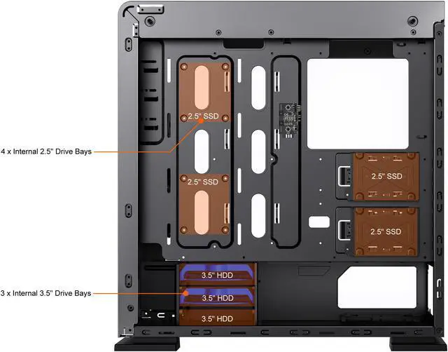 Alt view image 10 of 20 - GAMEMAX Vega Pro Black / Grey Steel / Tempered Glass ATX Full Tower Computer Case