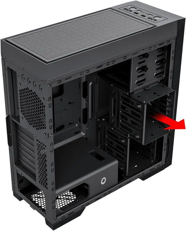 Alt view image 5 of 18 - GAMEMAX Titan Silent Black Steel ATX Full Tower Computer Case w/3 fans Pre-Installed