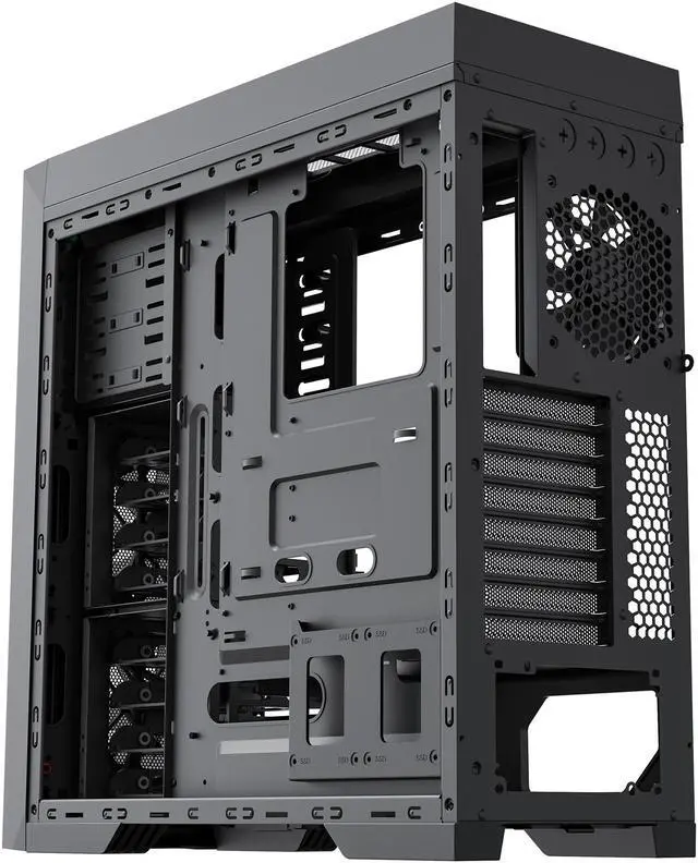 Alt view image 6 of 18 - GAMEMAX Titan Silent Black Steel ATX Full Tower Computer Case w/3 fans Pre-Installed