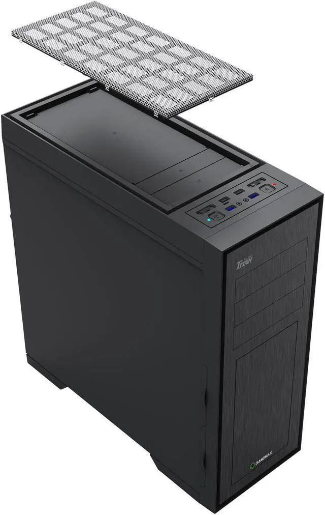 Alt view image 14 of 18 - GAMEMAX Titan Silent Black Steel ATX Full Tower Computer Case w/3 fans Pre-Installed