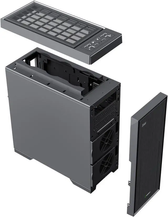 Alt view image 16 of 18 - GAMEMAX Titan Silent Black Steel ATX Full Tower Computer Case w/3 fans Pre-Installed