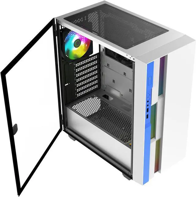 Alt view image 15 of 18 - GAMEMAX Brufen C3 WB White Steel / Tempered Glass ATX Mid Tower Computer Case