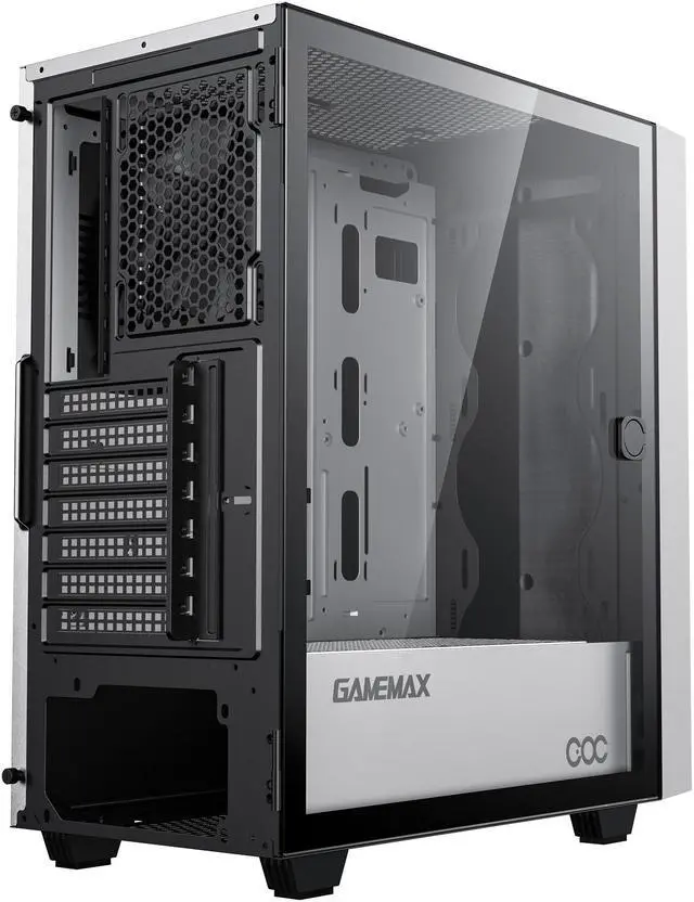 Alt view image 16 of 18 - GAMEMAX Brufen C3 WB White Steel / Tempered Glass ATX Mid Tower Computer Case