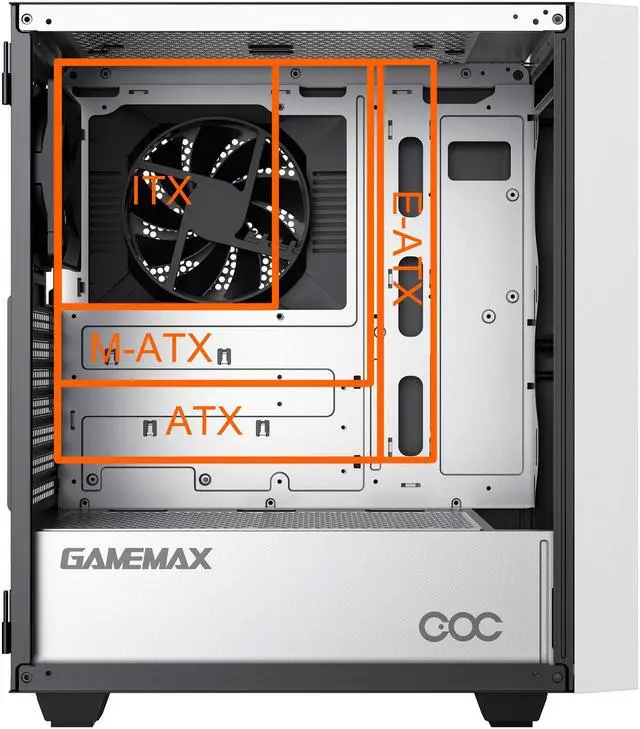 Alt view image 10 of 18 - GAMEMAX Brufen C3 WB White Steel / Tempered Glass ATX Mid Tower Computer Case