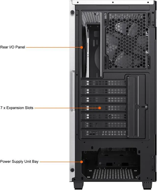 Alt view image 18 of 18 - GAMEMAX Brufen C3 WB White Steel / Tempered Glass ATX Mid Tower Computer Case
