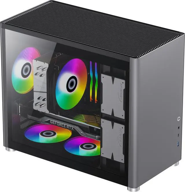 Main image of GAMEMAX Spark Grey Steel / Tempered Glass Micro ATX Tower Computer Case w/ Dual Tempered Glass Side Panel