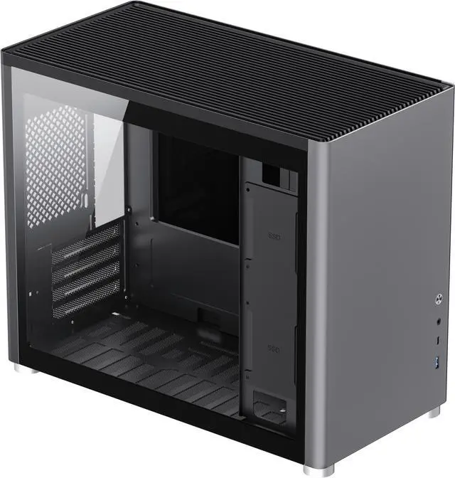 Alt view image 2 of 19 - GAMEMAX Spark Grey Steel / Tempered Glass Micro ATX Tower Computer Case w/ Dual Tempered Glass Side Panel