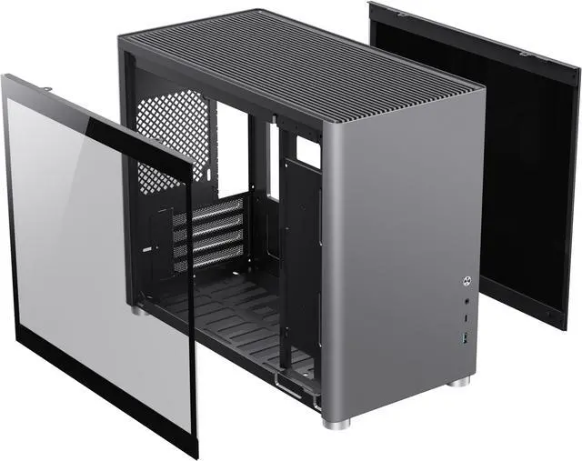 Alt view image 13 of 19 - GAMEMAX Spark Grey Steel / Tempered Glass Micro ATX Tower Computer Case w/ Dual Tempered Glass Side Panel