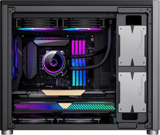 Alt view image 15 of 19 - GAMEMAX Spark Grey Steel / Tempered Glass Micro ATX Tower Computer Case w/ Dual Tempered Glass Side Panel