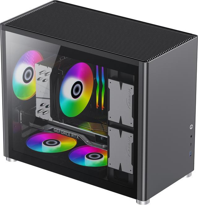 Gamemax G563 Black Steel ATX Tower USB3.0 Computer Case w/ 3 x Autoflow  Rainbow LED 120mmFans (Pre-Installed) 