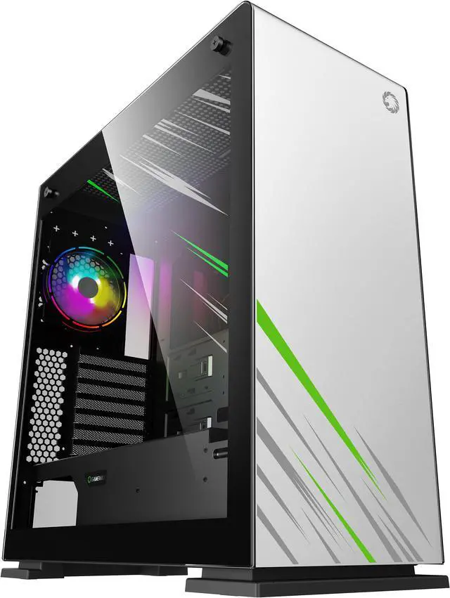 Main image of GAMEMAX Vega Pro White / Black Steel / Tempered Glass ATX Full Tower Gaming Computer Case w/ Dual Tempered Glass Panels and 1 x ARGB Fan x Rear (Pre-Installed)