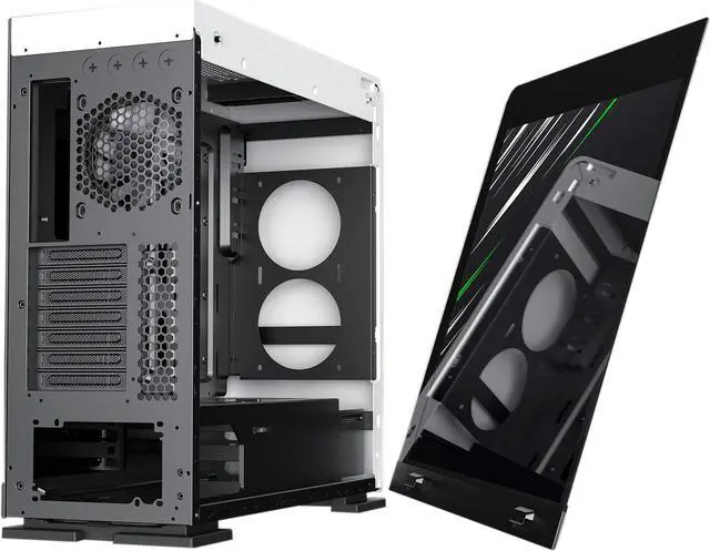 Alt view image 11 of 13 - GAMEMAX Vega Pro White / Black Steel / Tempered Glass ATX Full Tower Gaming Computer Case w/ Dual Tempered Glass Panels and 1 x ARGB Fan x Rear (Pre-Installed)