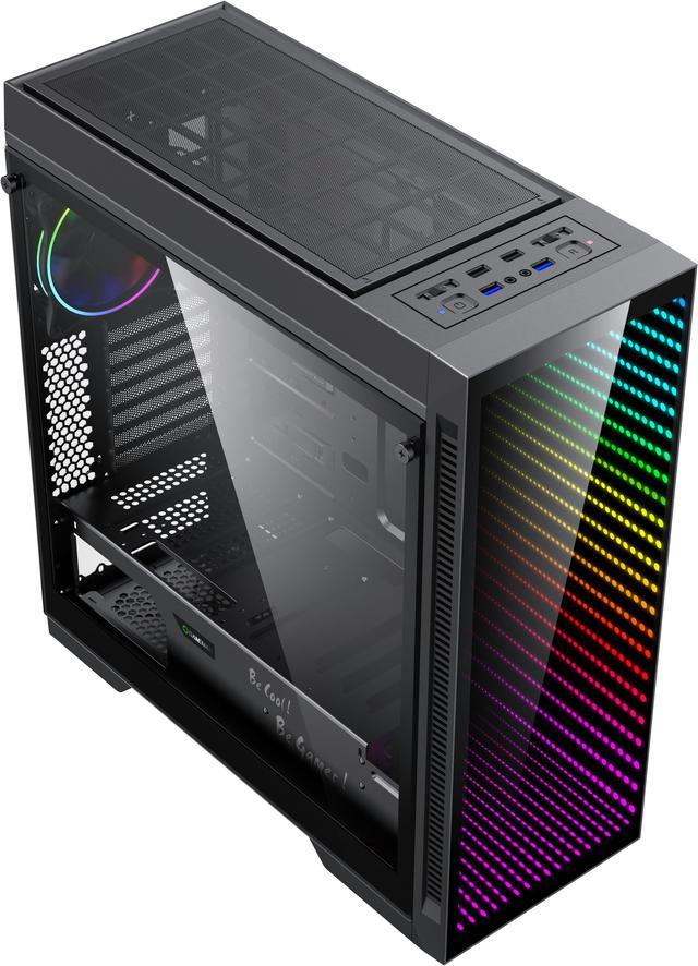 NeweggBusiness - Open Box: GAMEMAX Abyss TR Black Steel / Tempered Glass  ATX Full Tower Gaming Computer Case w/ 1 x 120mm ARGB LED Fan x Rear  (Pre-Installed)
