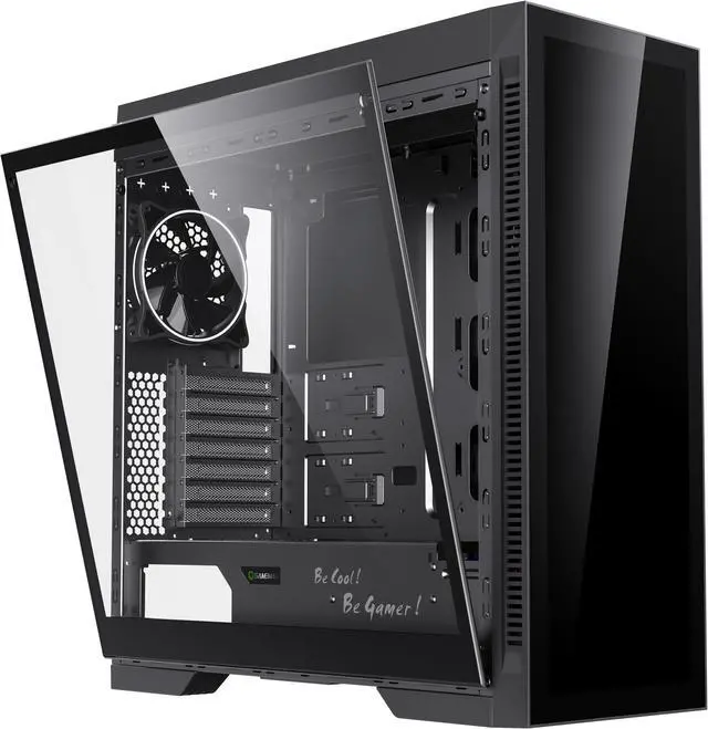 Alt view image 10 of 14 - GAMEMAX Abyss TR Black Steel / Tempered Glass ATX Full Tower Gaming Computer Case w/ 1 x 120mm ARGB LED Fan x Rear (Pre-Installed)