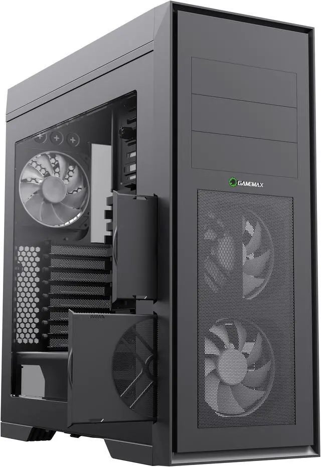 Alt view image 6 of 12 - Gamemax Master M905-RGB USB3.0 E-ATX Full Tower Gaming Computer Case w/ 3 x RGB LED Fans (Pre-Installed)