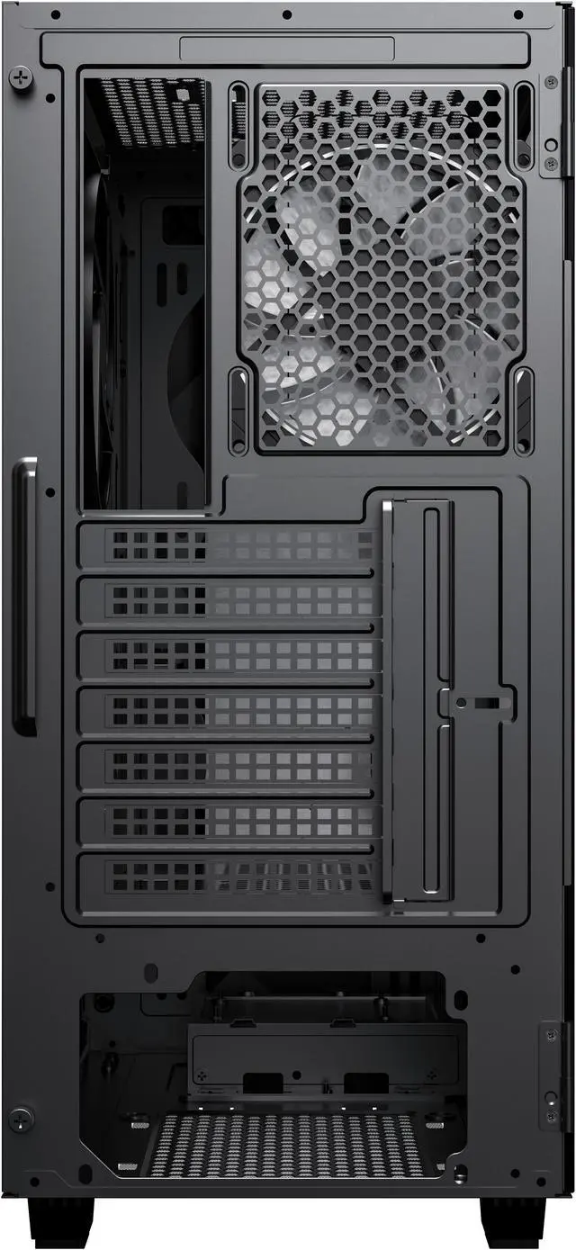 Alt view image 10 of 11 - Gamemax Typhoon COC Black USB3.0 Tempered Glass ATX Mid Tower Gaming Computer Case w/ RGB Strip x Front and 1 x ARGB LED Fan x Rear (Pre-Installed)