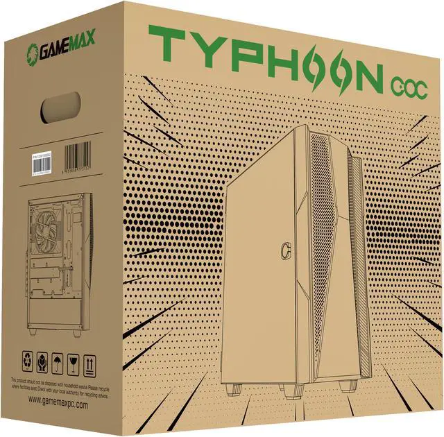 Alt view image 11 of 11 - Gamemax Typhoon COC Black USB3.0 Tempered Glass ATX Mid Tower Gaming Computer Case w/ RGB Strip x Front and 1 x ARGB LED Fan x Rear (Pre-Installed)