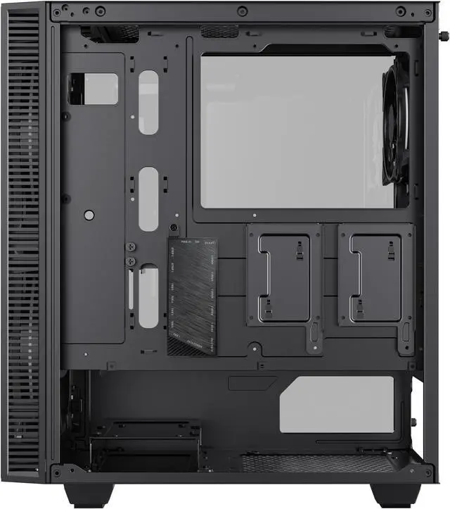 Alt view image 11 of 13 - Gamemax Black Hole Black USB3.0 Tempered Glass ATX Mid Tower Gaming Computer Case w/2 x 200mm ARGB Ring Fan x Front and 1 x 120mm ARGB Ring Fan x Rear (Pre-Installed)