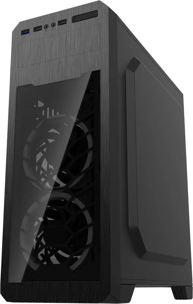 Alt view image 5 of 13 - Gamemax G563 Black Steel ATX Tower USB3.0 Computer Case w/ 3 x Autoflow Rainbow LED  120mmFans (Pre-Installed)