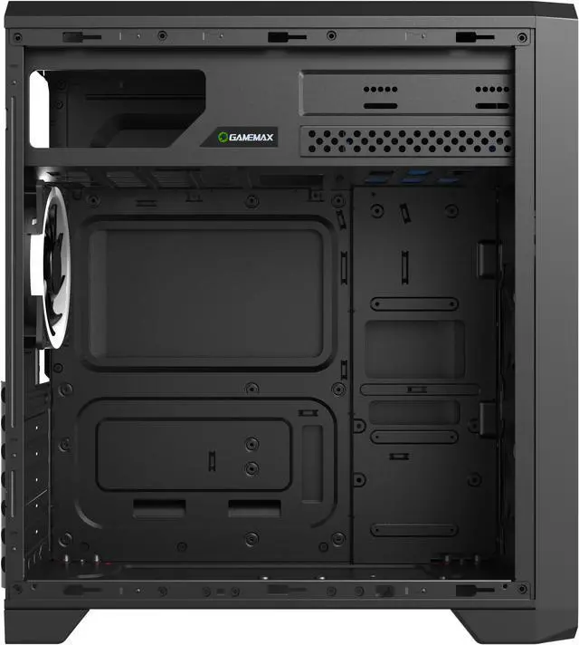 Alt view image 8 of 13 - Gamemax G563 Black Steel ATX Tower USB3.0 Computer Case w/ 3 x Autoflow Rainbow LED  120mmFans (Pre-Installed)