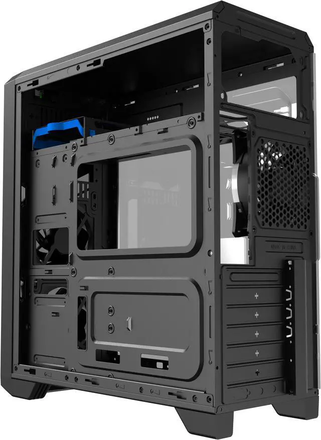 Alt view image 11 of 13 - Gamemax G563 Black Steel ATX Tower USB3.0 Computer Case w/ 3 x Autoflow Rainbow LED  120mmFans (Pre-Installed)