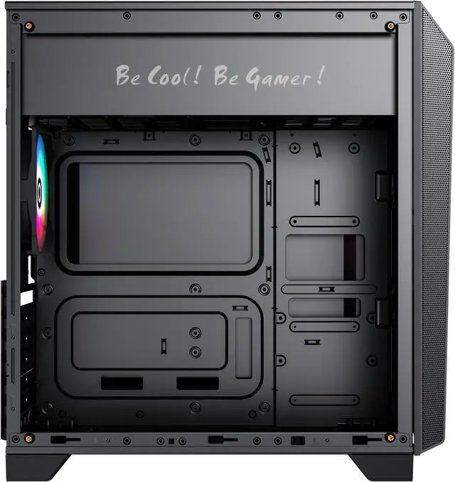 Alt view image 10 of 11 - Gamemax Nova N5 Black USB3.0 Tempered Glass ATX Mid Tower Gaming Computer Case w/  1 x Rainbow LED  Fan x Rear (Pre-Installed)