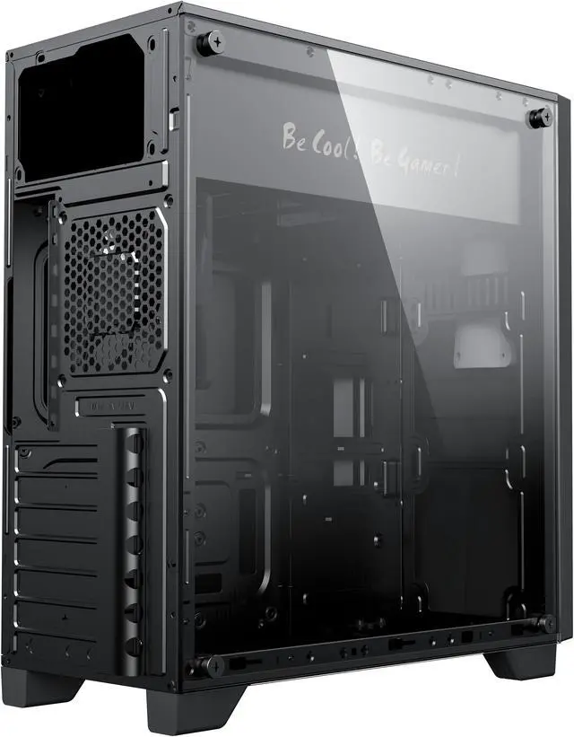 Alt view image 7 of 11 - Gamemax Nova N5 Black USB3.0 Tempered Glass ATX Mid Tower Gaming Computer Case w/  1 x Rainbow LED  Fan x Rear (Pre-Installed)
