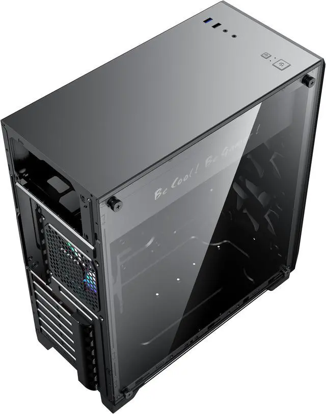 Alt view image 8 of 11 - Gamemax Nova N5 Black USB3.0 Tempered Glass ATX Mid Tower Gaming Computer Case w/  1 x Rainbow LED  Fan x Rear (Pre-Installed)