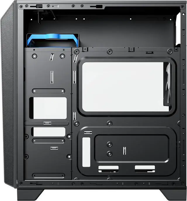 Alt view image 9 of 11 - Gamemax Nova N5 Black USB3.0 Tempered Glass ATX Mid Tower Gaming Computer Case w/  1 x Rainbow LED  Fan x Rear (Pre-Installed)