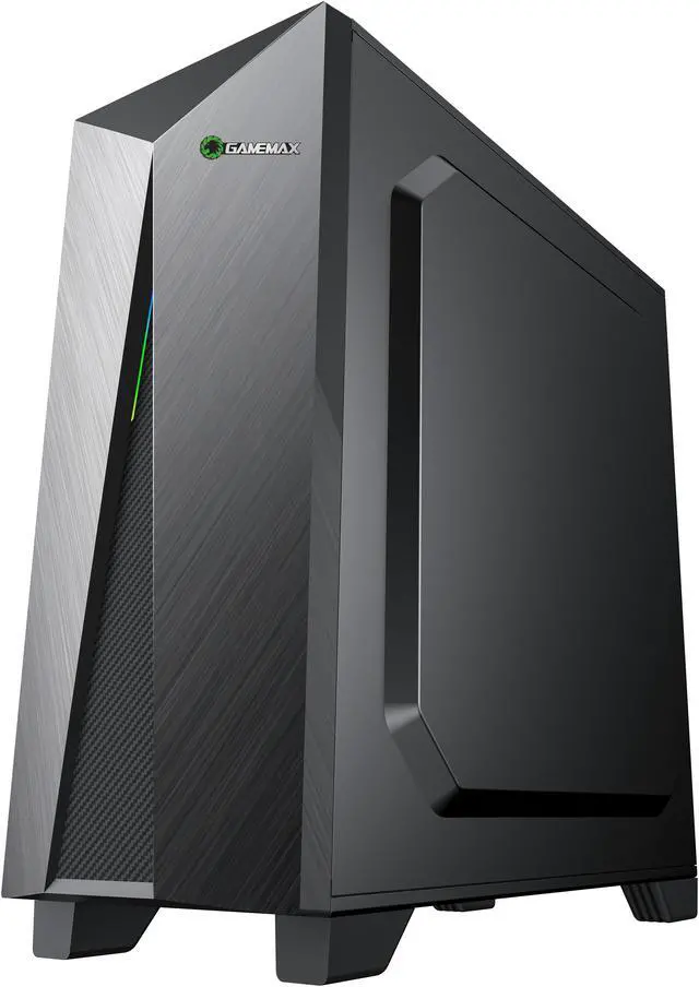 Alt view image 4 of 13 - Gamemax Nova N6 Black USB3.0 Tempered Glass ATX Mid Tower Gaming Computer Case w/  RGB Strip x Front and 1 x RGB Rainbow Fan x Rear (Pre-Installed)