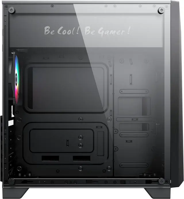 Alt view image 7 of 13 - Gamemax Nova N6 Black USB3.0 Tempered Glass ATX Mid Tower Gaming Computer Case w/  RGB Strip x Front and 1 x RGB Rainbow Fan x Rear (Pre-Installed)