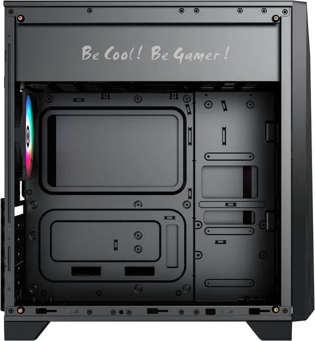 Alt view image 8 of 13 - Gamemax Nova N6 Black USB3.0 Tempered Glass ATX Mid Tower Gaming Computer Case w/  RGB Strip x Front and 1 x RGB Rainbow Fan x Rear (Pre-Installed)