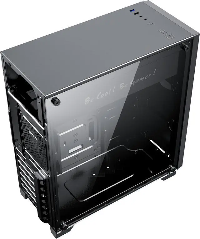 Alt view image 10 of 10 - GAMEMAX Gamemax Nova N6 Black Steel / Tempered Glass ATX Mid Tower Gaming Computer Case