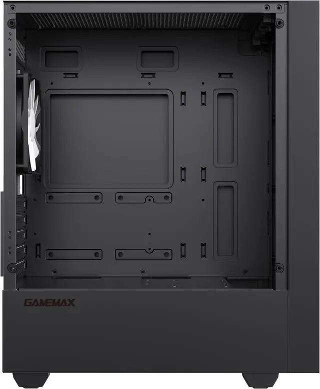 Alt view image 8 of 14 - Gamemax Edge Black USB3.0 Tempered Glass Micro ATX Gaming Computer Case w/Tempered Glass Panel and 1 x ARGB LED Fan x Rear (Pre-Installed