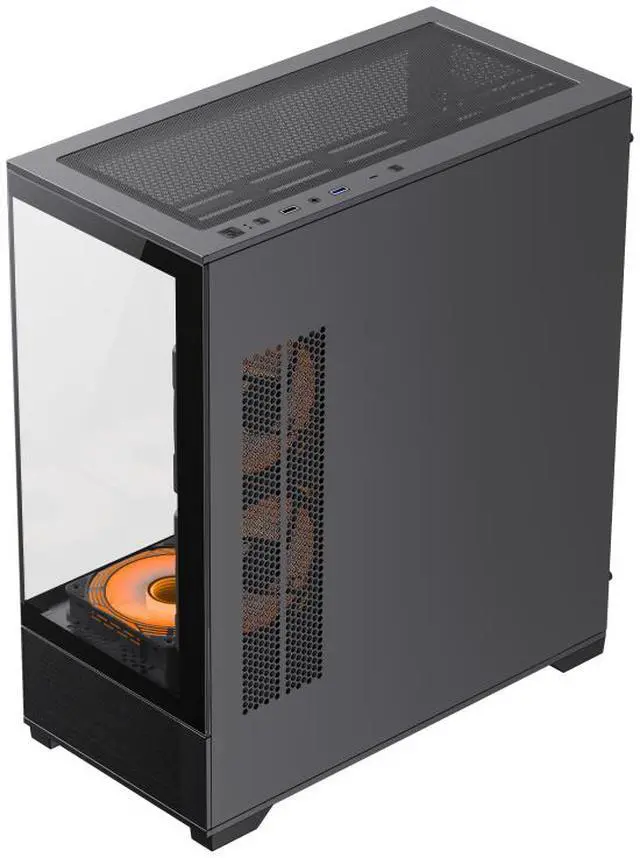 Alt view image 14 of 15 - GAMEMAX VISTA AB Black USB3.0/Type C Tempered Glass Mid-tower ATX Computer Case w/6  x 120mm ARGB PWM Fans (2 x MB side, 3 x PSU Top Cover, 1 x Rear) Pre-Installed, Support 4090 GPU and 360mm AIO