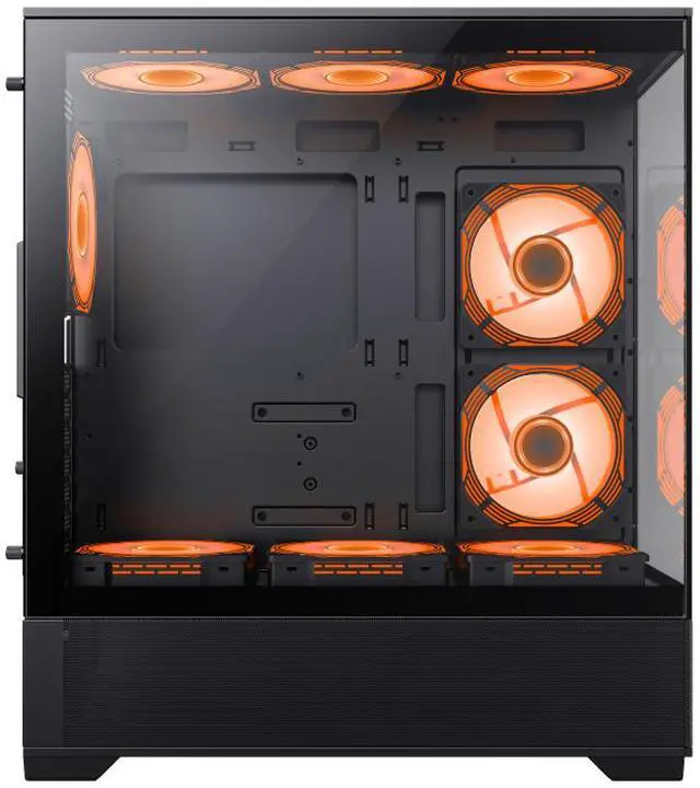 Alt view image 13 of 15 - GAMEMAX VISTA AB Black USB3.0/Type C Tempered Glass Mid-tower ATX Computer Case w/6  x 120mm ARGB PWM Fans (2 x MB side, 3 x PSU Top Cover, 1 x Rear) Pre-Installed, Support 4090 GPU and 360mm AIO